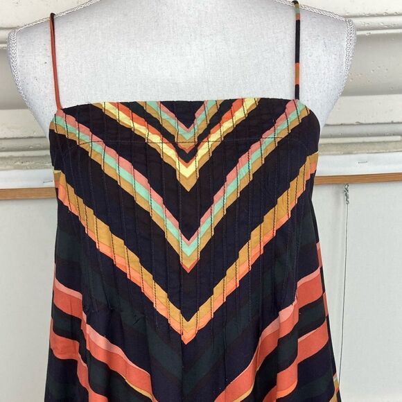 Anthropologie NWOT fabulous chevron print dress w/cut out elastic back & pockets - Picture 2 of 15